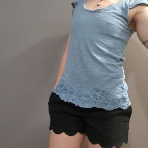 LOFT petite cap sleeve top - blue - XXSP